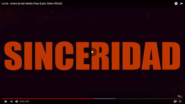 la ira lyric video